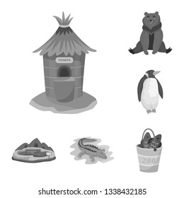Vector design of zoo  and park symbol. Set of zoo  and animal stock symbol for web.