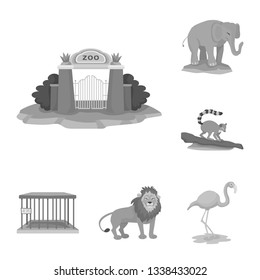 Vector design of zoo  and park symbol. Collection of zoo  and animal stock symbol for web.