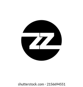 A vector design of ZZ monogram icon on white background