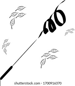 A vector design,a vector dance kit, ribbon dancers, falling leaves,