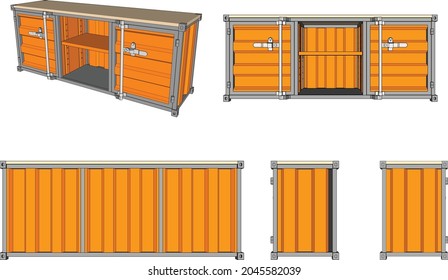  vector designed as container style 3d white background