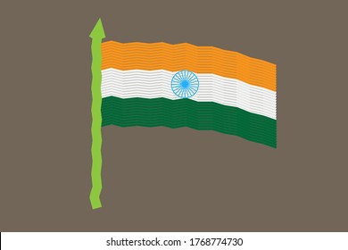 ilustración de bandera india diseñada por vector