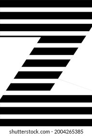 Vector designed picture of a stripe design alphabet for any commercial purposes
