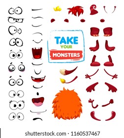 vector designer to create different cute monsters emotions