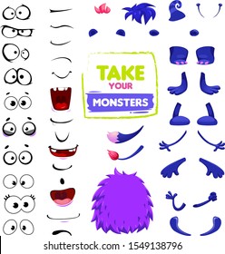 vector designer to create different cute monsters emotions