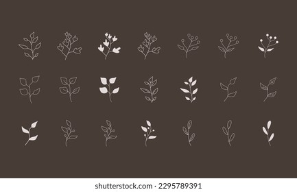 Vector designer elements set collection of green forest fern, tropical green eucalyptus greenery art foliage natural leaves herbs in watercolor style. Decorative beauty elegant illustration for design