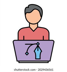 Vector Designer Filled Outline Icon Design
