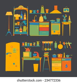 Vector designer - kitchen furniture & kitchen tools