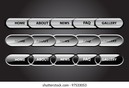 Vector designer metal website buttons