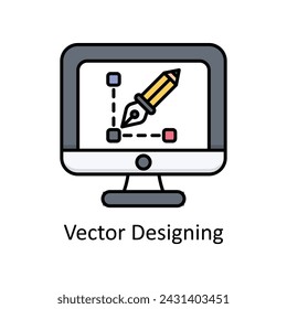 Vector Designing vector filled outline Icon Design illustration. Graphic Design Symbol on White background EPS 10 File