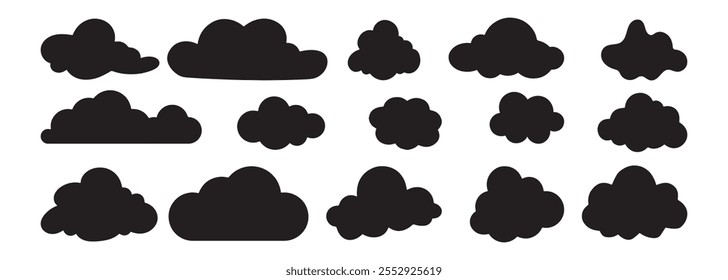 Vector Designs of Cloud Silhouettes