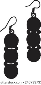 Vector designs of earring silhouette illustration. icon, vector, logo, png.