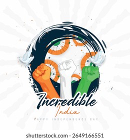 Vector Designs of Indian National Festival Independence Day with Indian Flag Indian Heritage beautiful background and lots of celebration concept. Birds showing Freedom. People are celebrating 15th 