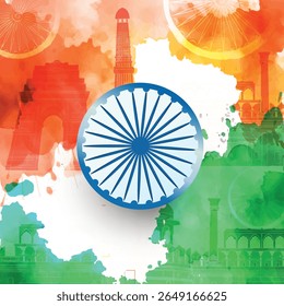 Vector Designs of Indian National Festival Independence Day with Indian Flag Indian Heritage beautiful background and lots of celebration concept. Birds showing Freedom. People are celebrating 15th 