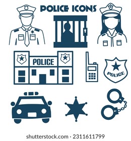 Vector designs police bundle ikon, vector police, ikon bundle police, ikon vector. 