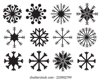 Similar Images, Stock Photos & Vectors of Set of black snowflakes