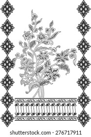 vector designs.luxurious black and white batik.