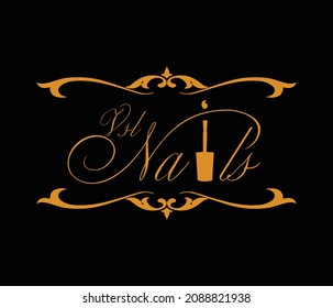 vector desing nail art logo ready for usage vsl