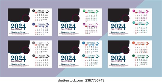 Vector Desk Calendrer Design 2024