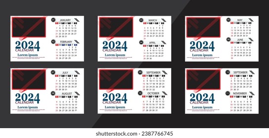 Vector Desk Calendrer Design 2024