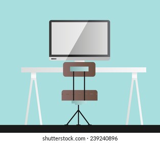 Vector desk of creative worker