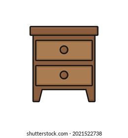 escritorio vectorial con ilustración de iconos planos de cajón