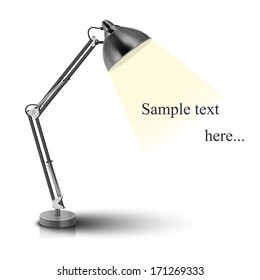 Vector desk lamp - isolated on white background. Photo-realistic vector.