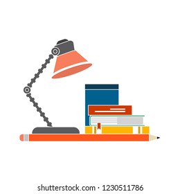 vector desk spotlight isolated icon - light bulb illustration vector - office light sign symbol