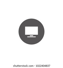 Vector Desktop Computer Icon in grey circle