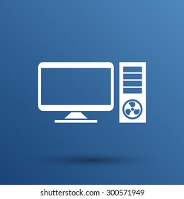 Vector Desktop Computer Icon pc symbol laptop.