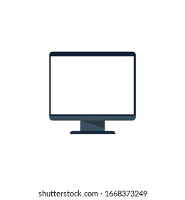 Vector Desktop Computer Icon. Stock vector illustration isolated on white background.