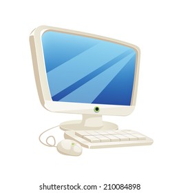Vector Desktop Computer Illustration