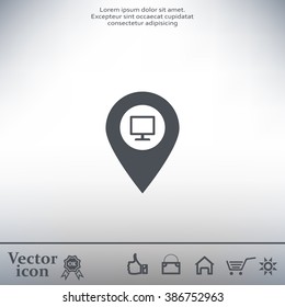 Vector desktop computer map pointer