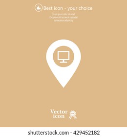 Vector desktop computer map pointer