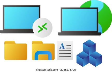 vector desktop icon with clean gradient style