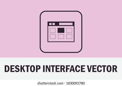 Vector of desktop interface isolated on light background. For designer.