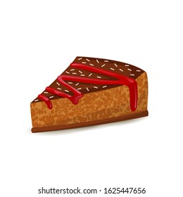 vector of dessert, brown cake with cartoon style.