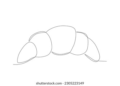 Vector dessert croissant line isolated on white background manual vector