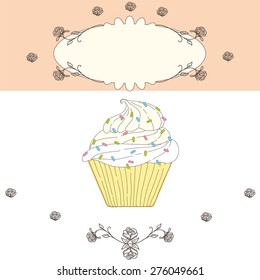 Vector dessert menu with delicious desserts