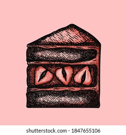 Vector dessert pastry menu in etching vintage style. Template flyer for restaraunt and cafe with handdrawn merengue, cupcake,macaroon and potholder