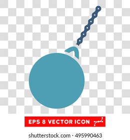 Vector Destruction Hammer EPS vector icon. Illustration style is flat iconic bicolor cyan and blue symbol on a transparent background.