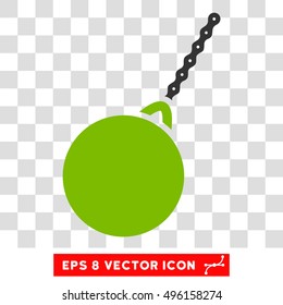 Vector Destruction Hammer EPS vector icon. Illustration style is flat iconic bicolor eco green and gray symbol on a transparent background.