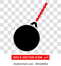 Vector Destruction Hammer EPS vector pictogram. Illustration style is flat iconic bicolor black and intensive red symbol on a transparent background.