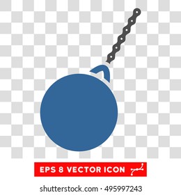 Vector Destruction Hammer EPS vector pictograph. Illustration style is flat iconic bicolor cobalt and gray symbol on a transparent background.