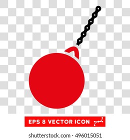 Vector Destruction Hammer EPS vector pictograph. Illustration style is flat iconic bicolor intensive red and black symbol on a transparent background.