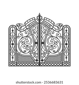 Vector detail of classic gate ornament design on white background. Vector eps 10