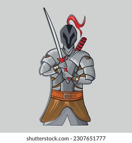 Vector Detail Illustration Of  a Warrior