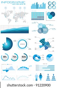 Vector detail infographic. collection with charts, labels and other graphic elements