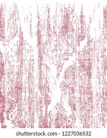 Vektorgrafik, detaillierte abstrakte Textur oder Grunge ; Für Kunsttextur, Vintage, ethnische, moderne, nahtlose Dämonenmuster , Teppich, Teppich, Schal, Clipboard , Schals Muster. Farben sind rosa und pulverrosa 

