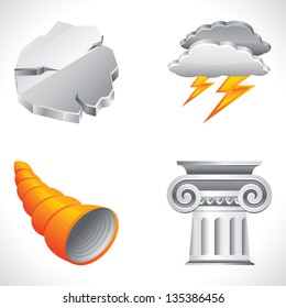 Vector detailed ancient icons